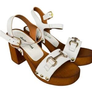 Charles David leather platform sandals NWOB
